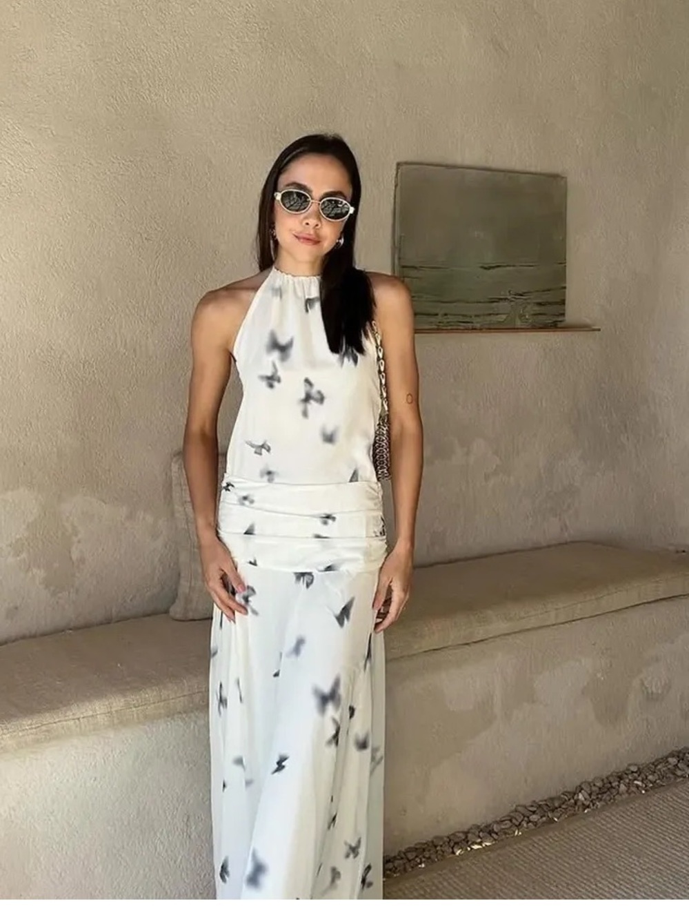 VIRAL NEW  ZARA BUTTERFLY HALTER LUXURY SUMMER/VACATION 
DRESS SIZE L - Picture 11 of 15